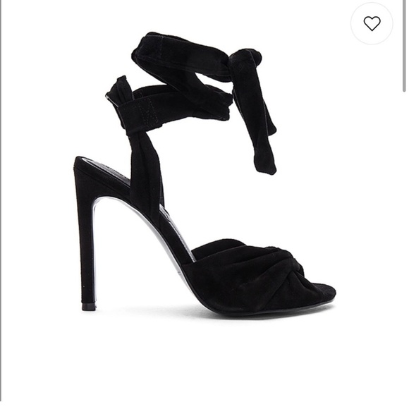 Kendall + Kylie Delilah Black Suede Ankle-Wrap Heel Sandals 7.5 - Picture 1 of 10